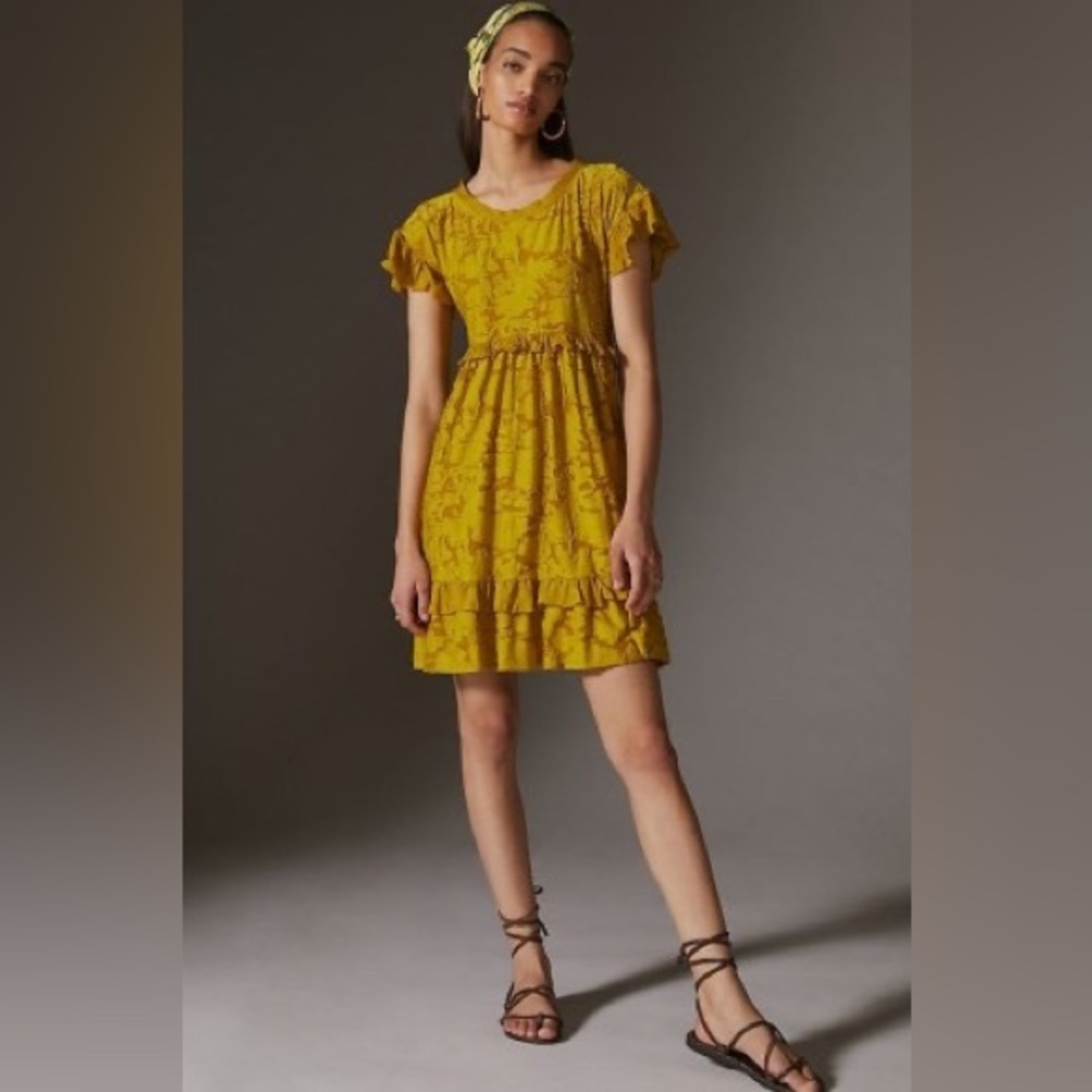 Anthropologie ruffle knit mini dress - Picture 1 of 11